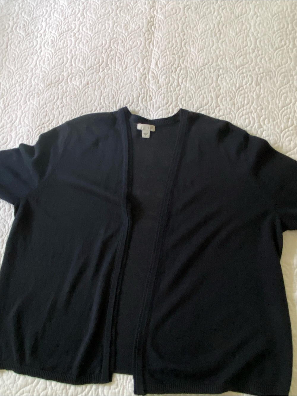 J. Jill Navy Linen Blend Open-Front Cardigan Size Small - Picture 7 of 12